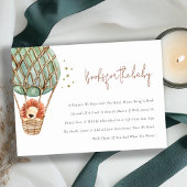 赤ちゃんシャワー用グリーンホットエアバルーン獅子本 エンクロージャーカード