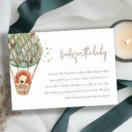 赤ちゃんシャワー用グリーンホットエアバルーン獅子本 エンクロージャーカード