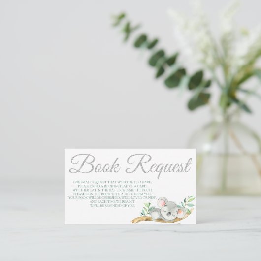 赤ちゃんシャワー用コアラ予約リクエストカード誕生日 名刺 (スタンド正面)