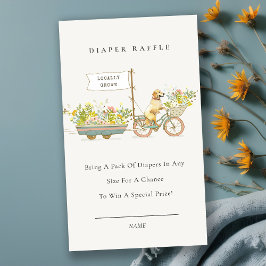 赤ちゃんシャワー用ゴールデンレトリバーフローラブック エンクロージャーカード