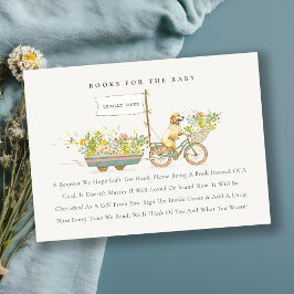 赤ちゃんシャワー用ゴールデンレトリバーフローラブック エンクロージャーカード