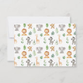 赤ちゃんシャワー用サファリ熱気球ブック 出欠カード (裏面)