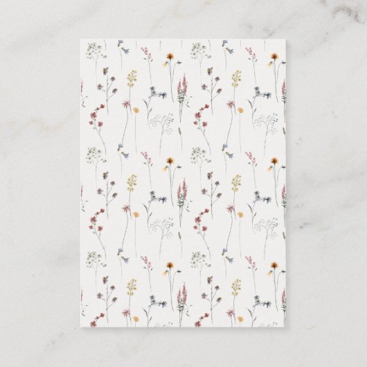 赤ちゃんシャワー用シックなピンクのワイルドフラワークレストブック エンクロージャーカード (裏面)