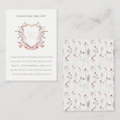 赤ちゃんシャワー用シックなピンクのワイルドフラワークレストブック エンクロージャーカード (正面/裏面)