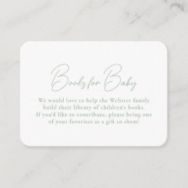 赤ちゃんシャワー用シンプルのセージ緑のギンガムの本 エンクロージャーカード