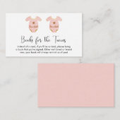 赤ちゃんシャワー用ツインガールズブック エンクロージャーカード (正面/裏面)