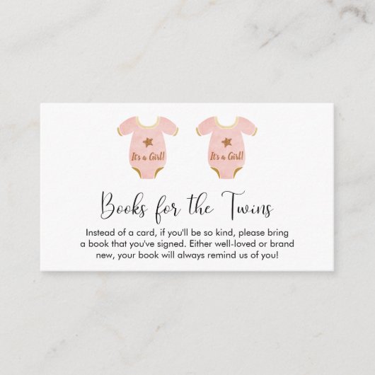 赤ちゃんシャワー用ツインガールズブック エンクロージャーカード (正面)
