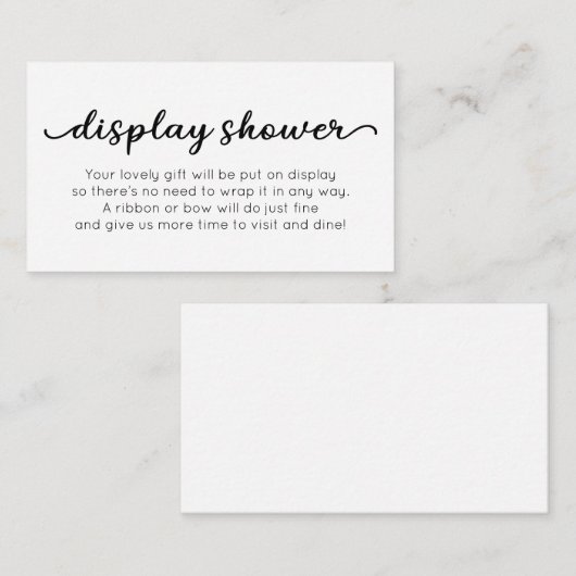 赤ちゃんシャワー用ディスプレイシャワー挿入カード エンクロージャーカード (正面/裏面)