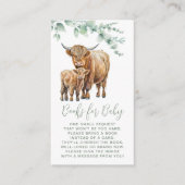 赤ちゃんシャワー用ハイランド牛ユーカリ本 エンクロージャーカード (正面)