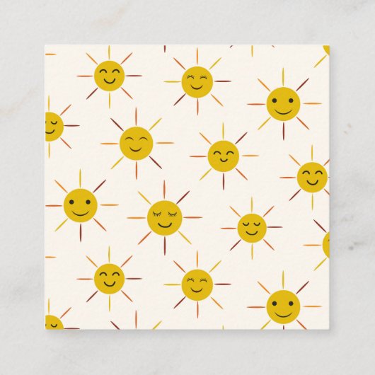 赤ちゃんシャワー用ハッピーサンシャインブック エンクロージャーカード (裏面)