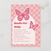 赤ちゃんシャワー用バタフライピンクの本 エンクロージャーカード (正面)
