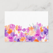 赤ちゃんシャワー用パステルパープルオレンジフローラの本 エンクロージャーカード (裏面)
