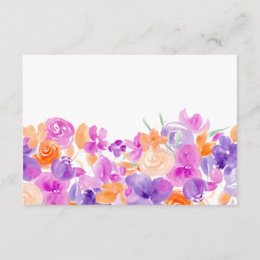 赤ちゃんシャワー用パステルパープルオレンジフローラの本 エンクロージャーカード (裏面)