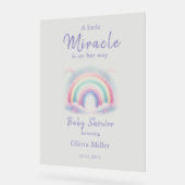 赤ちゃんシャワー用パステルレインボーアクリルサイン アクリルサイン (傾斜)