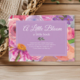 赤ちゃんシャワー用パープルピンクフローラブック エンクロージャーカード