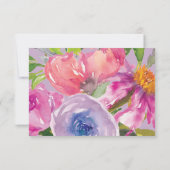 赤ちゃんシャワー用パープルピンクフローラブック サンキューカード (裏面)