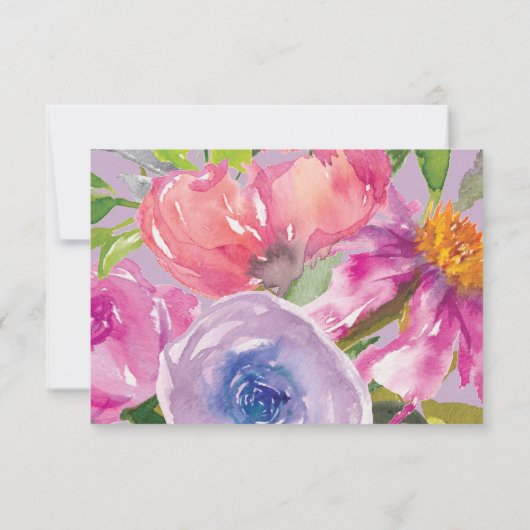 赤ちゃんシャワー用パープルピンクフローラブック サンキューカード (裏面)