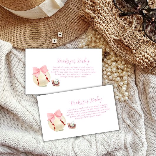 赤ちゃんシャワー用ピンクおしゃぶり野球スポーツブック エンクロージャーカード