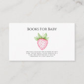 赤ちゃんシャワー用ピンクのイチゴ本 エンクロージャーカード (正面)