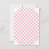 赤ちゃんシャワー用ピンクのギンガムブックス 出欠カード (裏面)