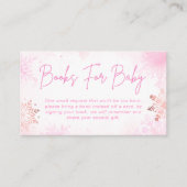 赤ちゃんシャワー用ピンクのスノーフレーク・ガールブック エンクロージャーカード (正面)