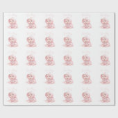 赤ちゃんシャワー用ピンクのベビーガール ラッピングペーパー (フラット)