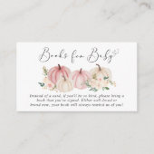 赤ちゃんシャワー用ピンクカボチャフローラブック エンクロージャーカード (正面)