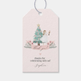 赤ちゃんシャワー用ピンクナツクラッカーメッセージカード ギフトタグ