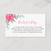 赤ちゃんシャワー用ピンクフローラ本 エンクロージャーカード (正面)