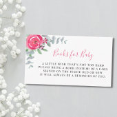 赤ちゃんシャワー用ピンクフローラ本 エンクロージャーカード