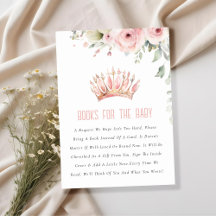 赤ちゃんシャワー用ピンクプリンセスクラウンフローラブック