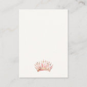 赤ちゃんシャワー用ピンクプリンセスクラウンフローラブック エンクロージャーカード (裏面)