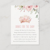 赤ちゃんシャワー用ピンクプリンセスクラウンフローラブック エンクロージャーカード (正面)