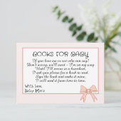 赤ちゃんシャワー用ピンクボウ&フラワーベビー エンクロージャーカード (スタンド正面)