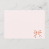 赤ちゃんシャワー用ピンクボウ&フラワーベビー エンクロージャーカード (裏面)