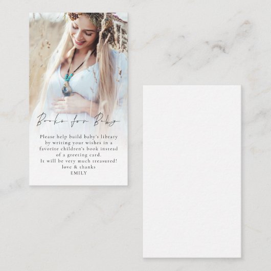 赤ちゃんシャワー用フォトオーバーレイブックス エンクロージャーカード (正面/裏面)