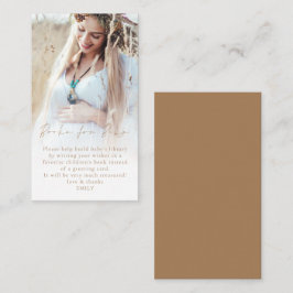 赤ちゃんシャワー用フォトオーバーレイ金ゴールドスクリプトブック エンクロージャーカード