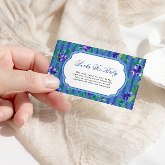 赤ちゃんシャワー用ブルーベリーベリースイートブック エンクロージャーカード