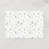 赤ちゃんシャワー用ユーカリ緑フローラ本 エンクロージャーカード (裏面)