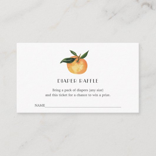 赤ちゃんシャワー用リトルかわいこちゃんおむつラッフルチケット エンクロージャーカード (正面)