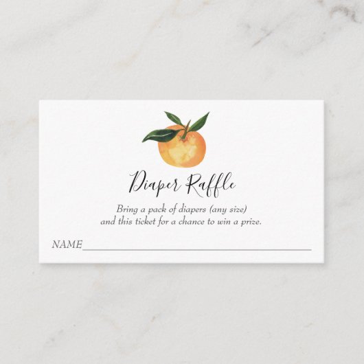 赤ちゃんシャワー用リトルかわいこちゃんおむつラッフルチケット エンクロージャーカード (正面)