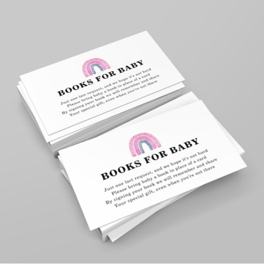 赤ちゃんシャワー用レインボーブック エンクロージャーカード