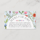 赤ちゃんシャワー用ワイルドフラワーほこりっぽい青い少年の本 エンクロージャーカード (正面)