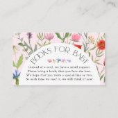 赤ちゃんシャワー用ワイルドフラワーピンクの女の子の本 エンクロージャーカード (正面)