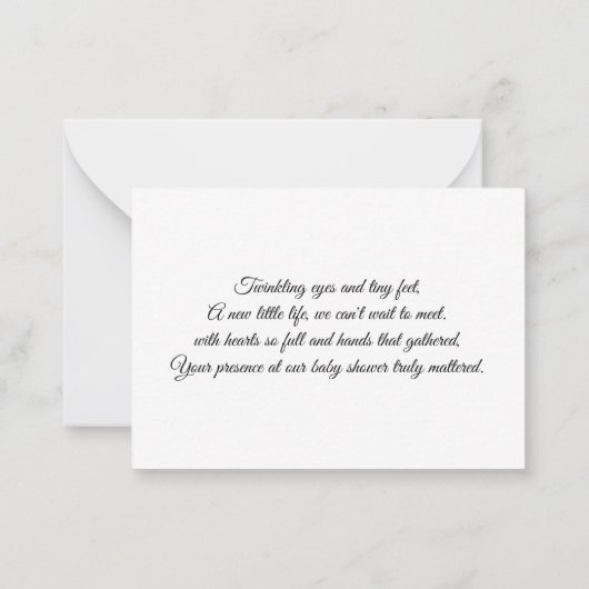 赤ちゃんシャワー用挨拶カード ノートカード (裏面)