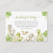 赤ちゃんシャワー用水彩恐竜の本 エンクロージャーカード (正面)