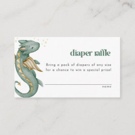 赤ちゃんシャワー用神話ドラゴンおむつラッフルカード 名刺