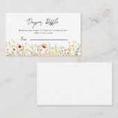 赤ちゃんシャワー用野花おむつラッフルカード 名刺 (正面/裏面)