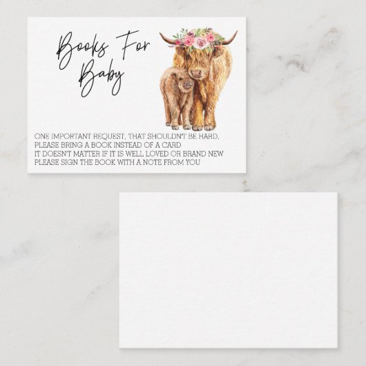 赤ちゃんシャワー用高地牛の本 名刺 (正面/裏面)