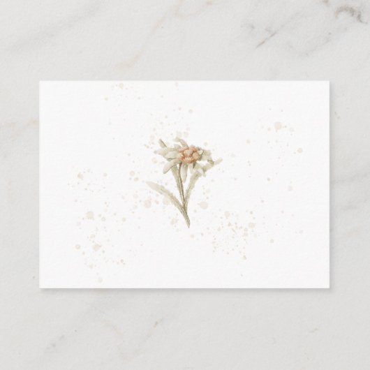 赤ちゃんシャワー用Edelweiss水彩花本 エンクロージャーカード (裏面)